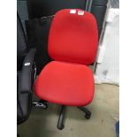 Red cloth swivel chair