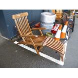 Wooden garden steamer chair