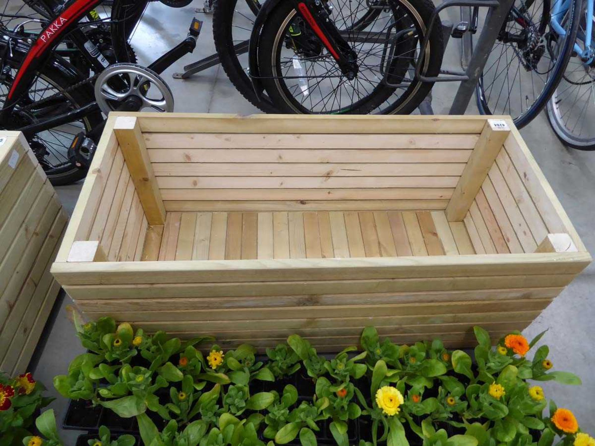 Rectangular wooden planter