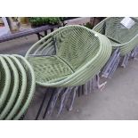 +VAT 6 green string style garden chairs