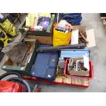 Pallet of assorted items to include bolts, machine parts, tools, thermostats, torches etc