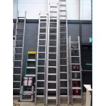 Double sectioned aluminium ladder