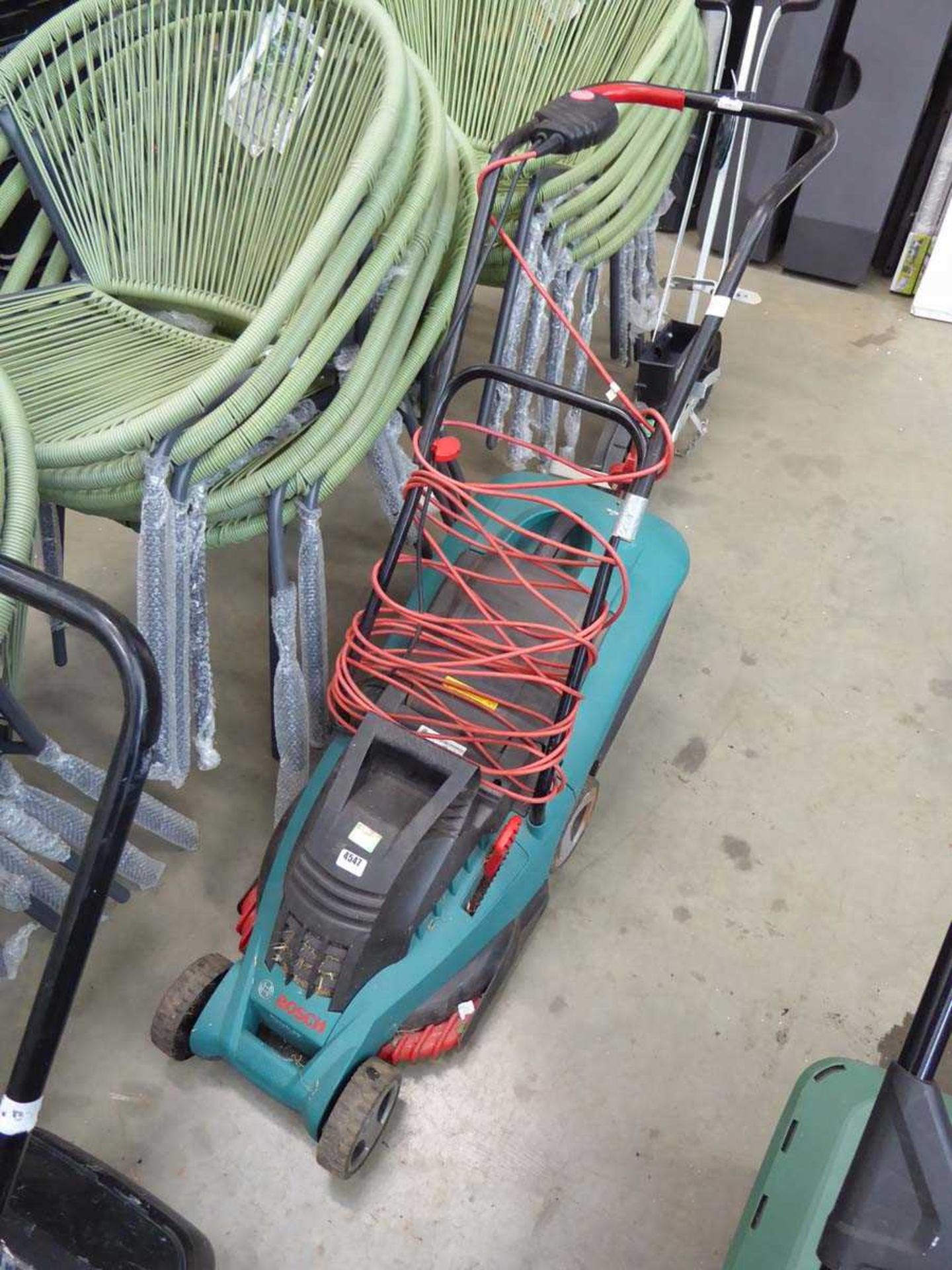 Bosch electric mower with grass box