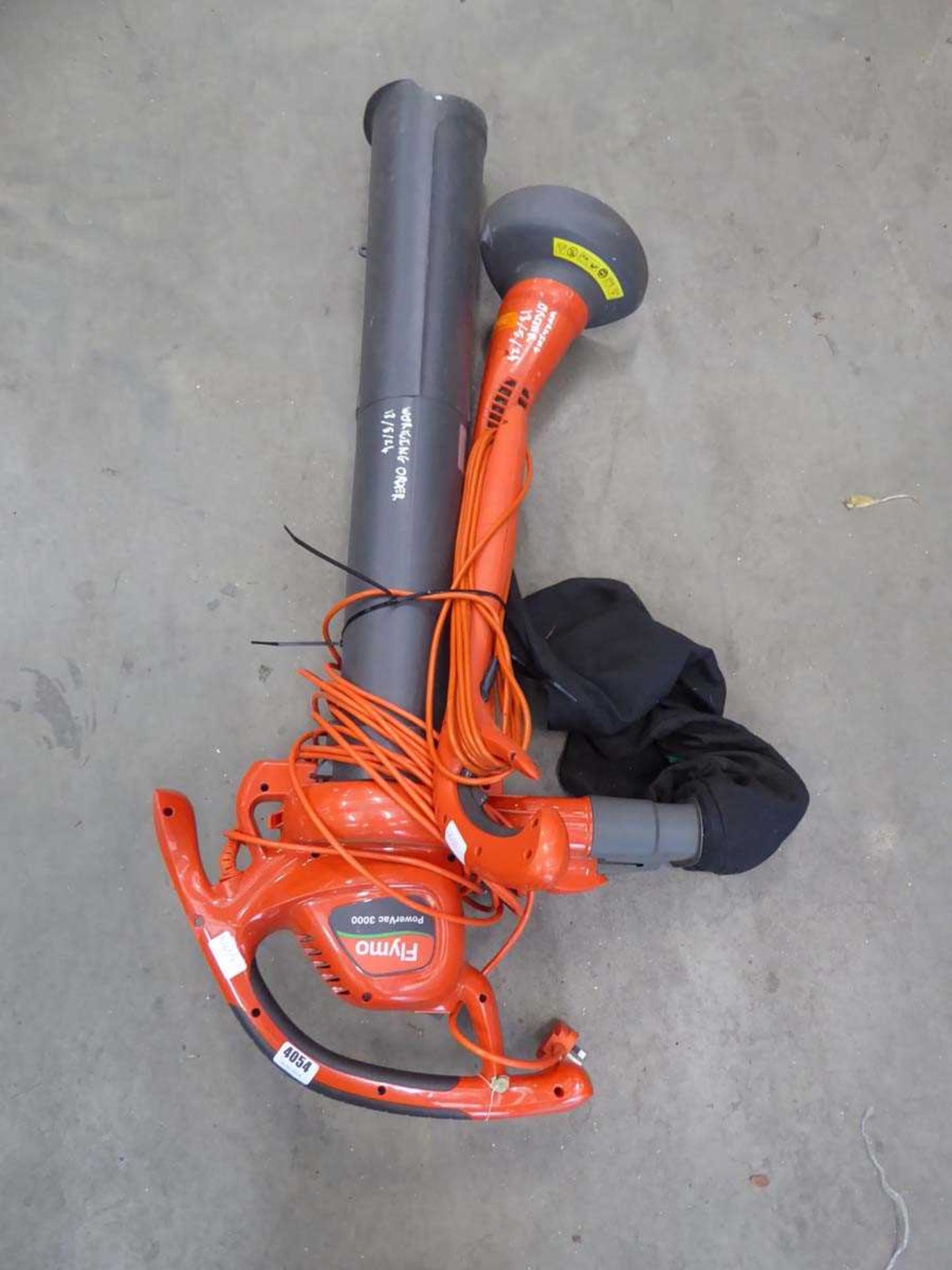 Flymo electric leaf blower and an electric strimmer