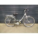 E-Sprint silver ladies bike with back rack