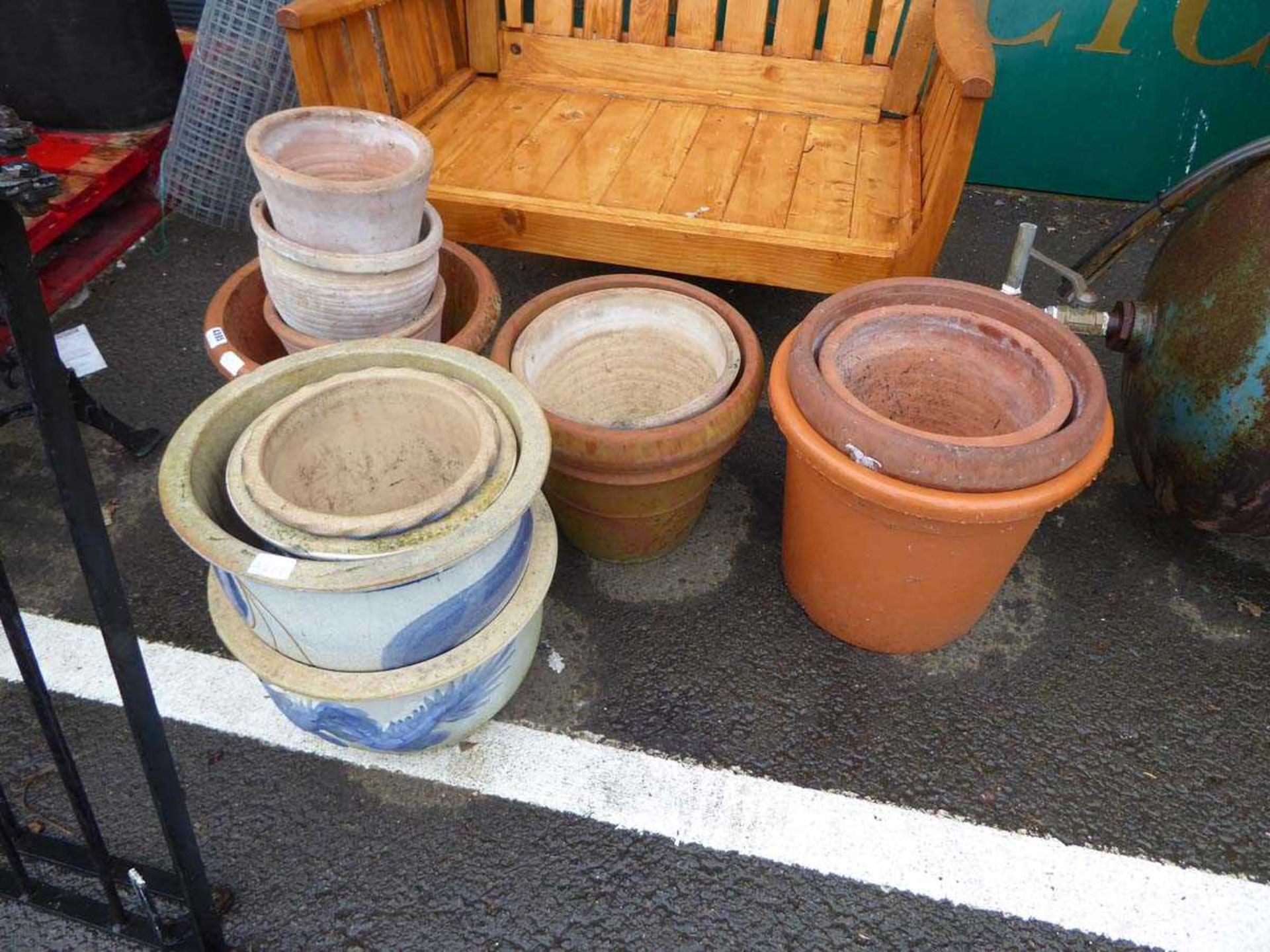 Large quantity of assorted terracotta pots