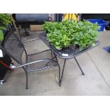 +VAT Grey mesh square garden table and single chair