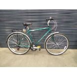 Green Dawes gents bike with back rack