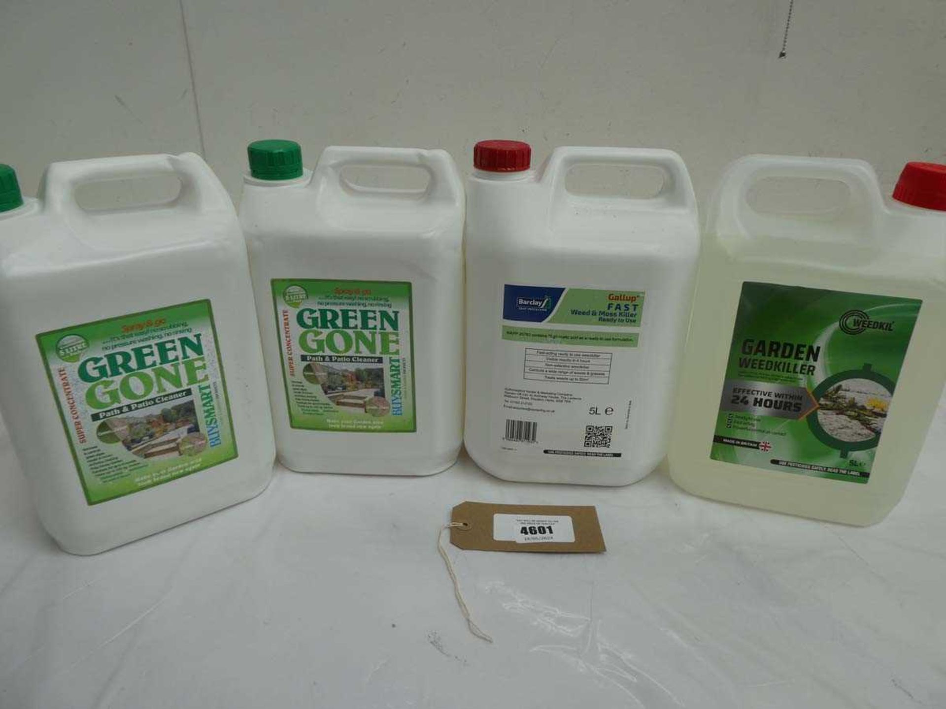 +VAT 2 x 5L Green Gone Patio & Path cleaner 5L Gallup Fast weed & Moss killer and 5L Garden Weed