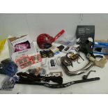 +VAT Motorbike & bicycle spares including handle bar, Shimano brake lever, inner tubes, chains,