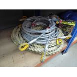 Heavy duty rope and plastic covered wire straps