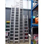 Double sectioned aluminium ladder