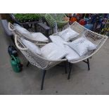 3 seater string style garden set consiting of 2 seater sofa and 2 chairs