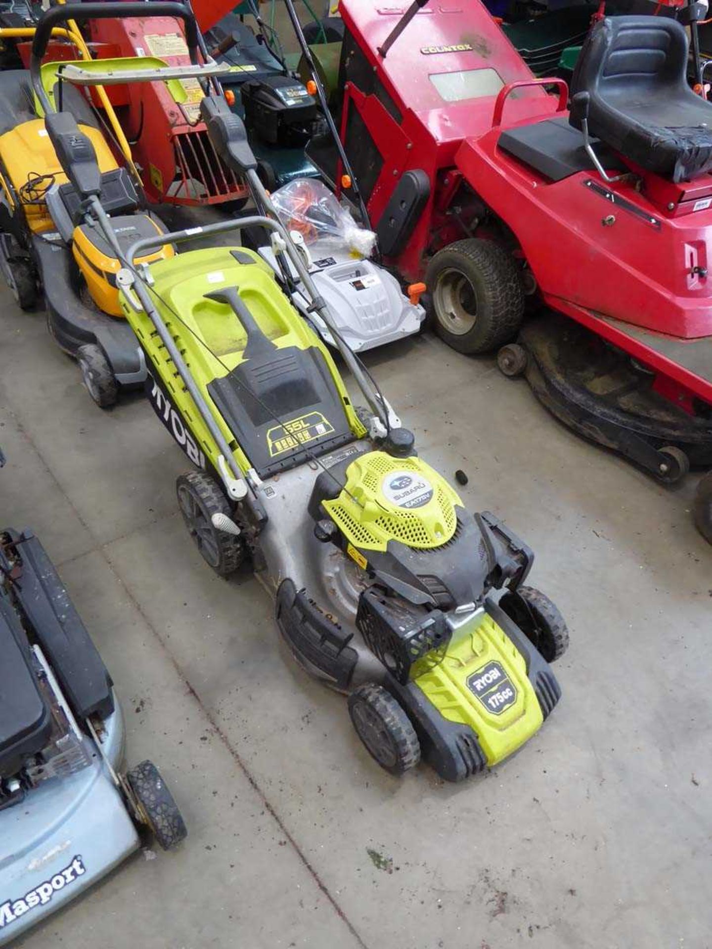 Ryobi 175cc petrol powered rotary mower with grass box