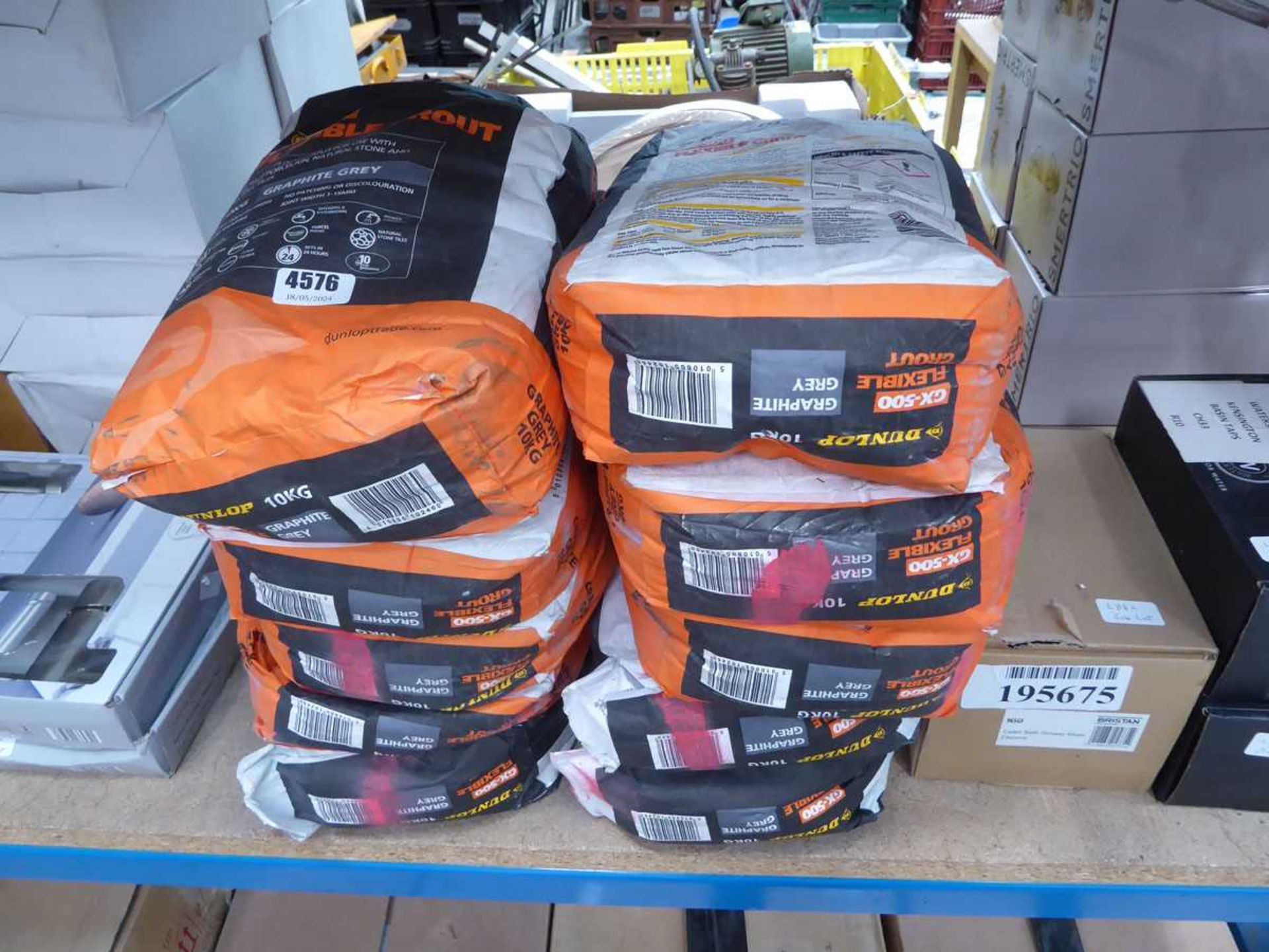 10 bags of graphite grey flexible grout (use by 2023)