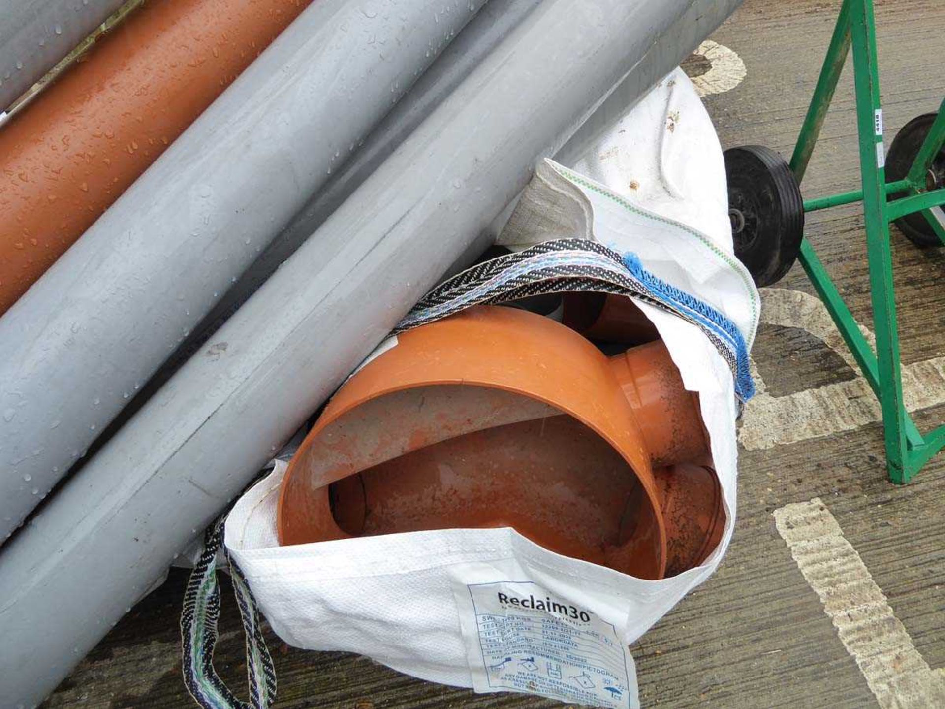2 large bags containing drainage items plus large drainage pipes - Image 3 of 3