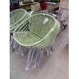 +VAT 6 green string style garden chairs