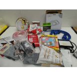 +VAT Light fittings, Carbon Monoxide alarm, window shrink film packs, fire blanket, work gloves,