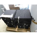 Approx. 256 black carpet tiles