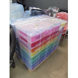 Pallet of Really Useful drawer rainbow boxes