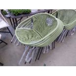 +VAT 6 green string style garden chairs