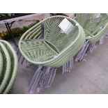 +VAT 6 green string style garden chairs