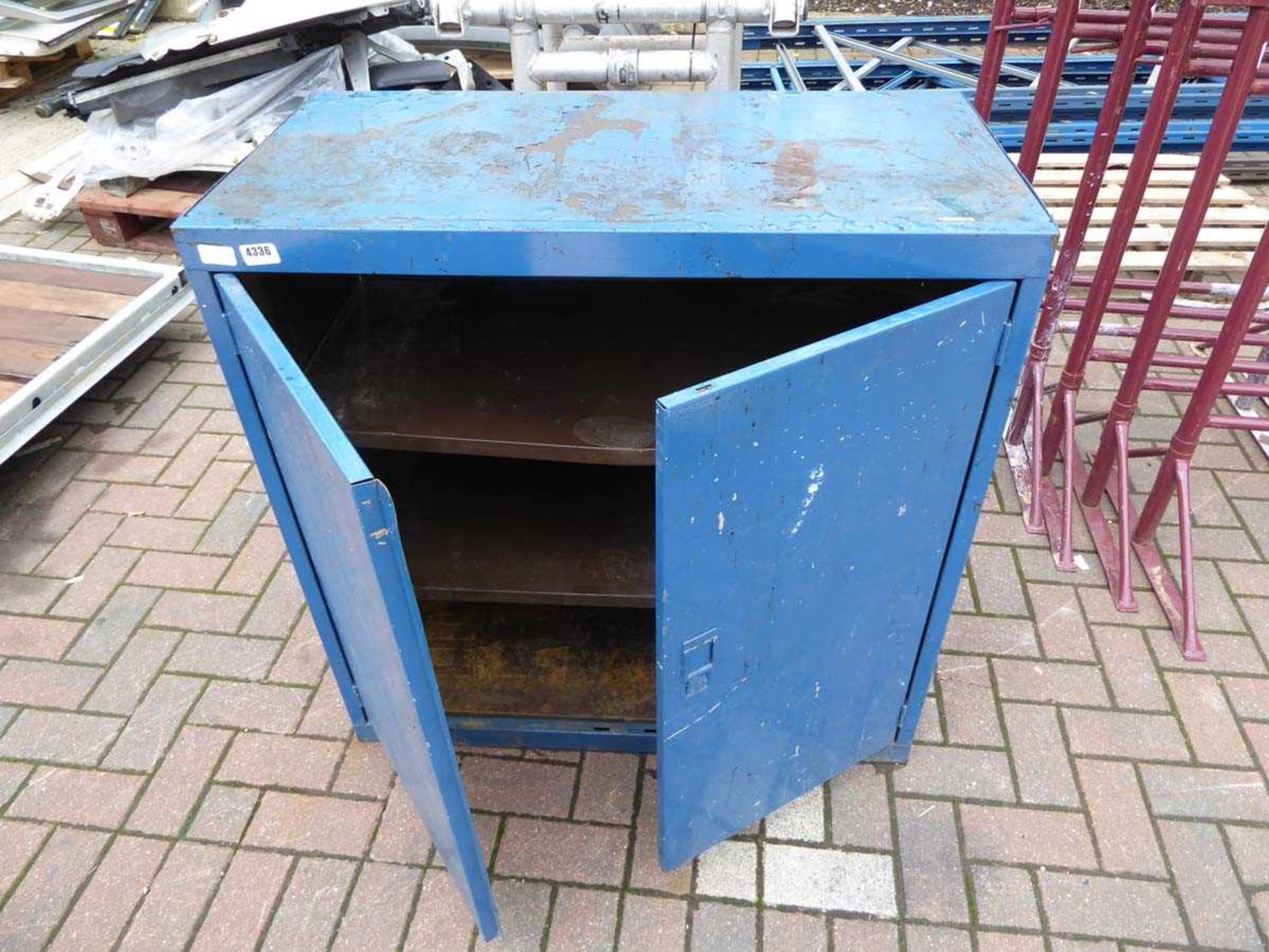 Blue metal cabinet