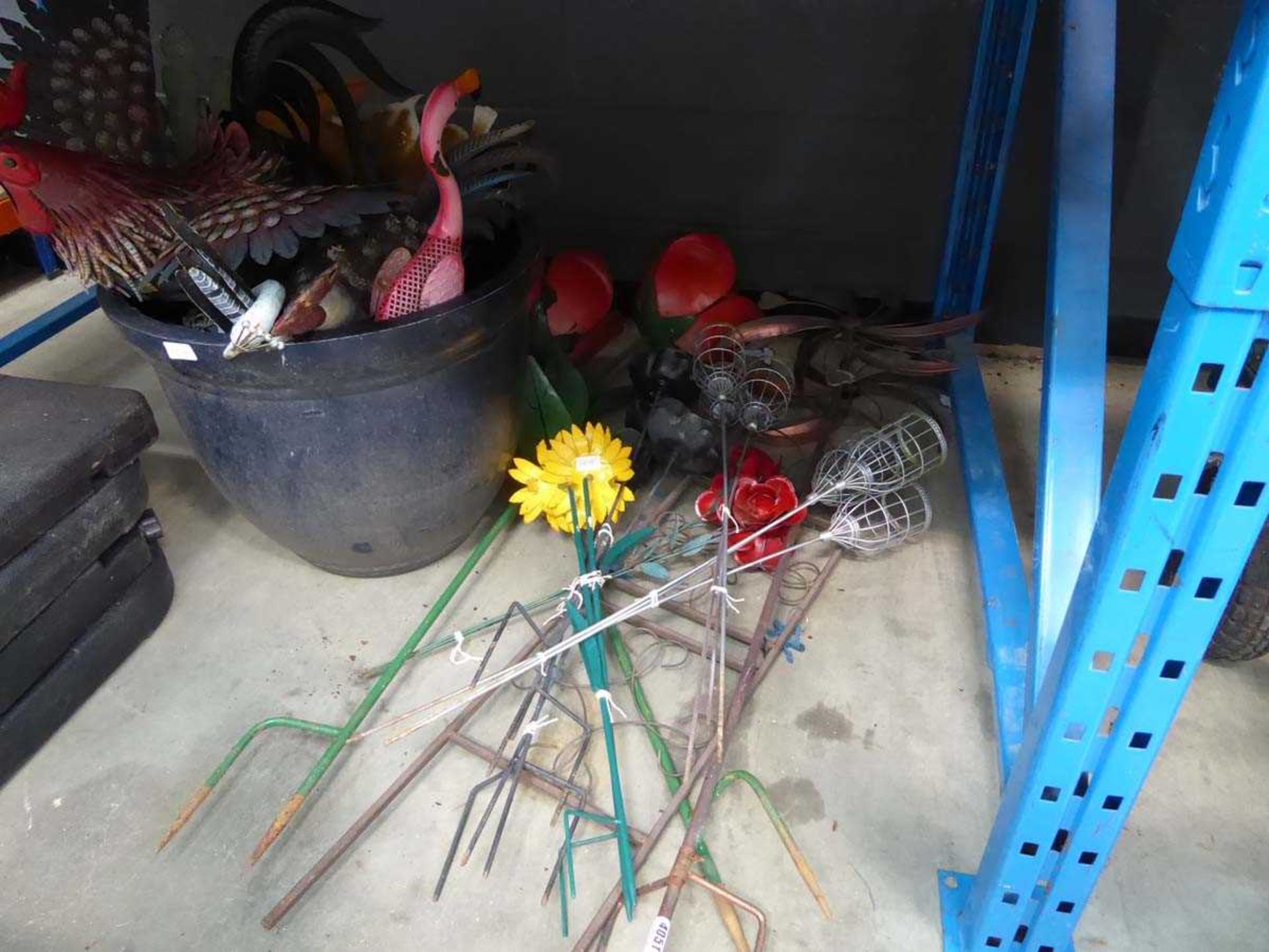 Quantity of garden ornaments and stakes