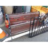 Wooden and metal garden bench