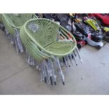 +VAT 6 green string style garden chairs