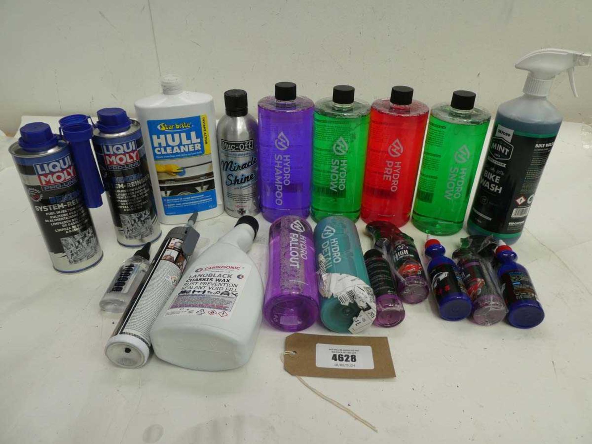 +VAT Car cleaning products including Fuel injection cleaner, Miracle Shine, shampoo, snow foam,