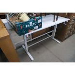 White adjustable desk