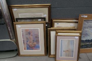 Large quantity of assorted pictures, to include nudes, greyhounds, horses