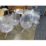 5 acrylic seated swivel chairs on chrome bases