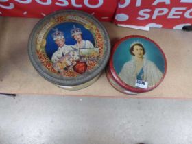 2 commemorative collectable tins