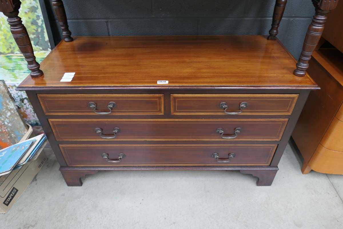 Edwardian inlaid mahogany 2 over 2 chest