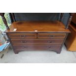 Edwardian inlaid mahogany 2 over 2 chest