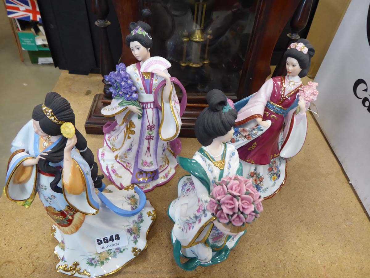 4 Rose Princess collectable ceramic figurines