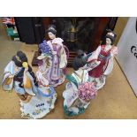 4 Rose Princess collectable ceramic figurines