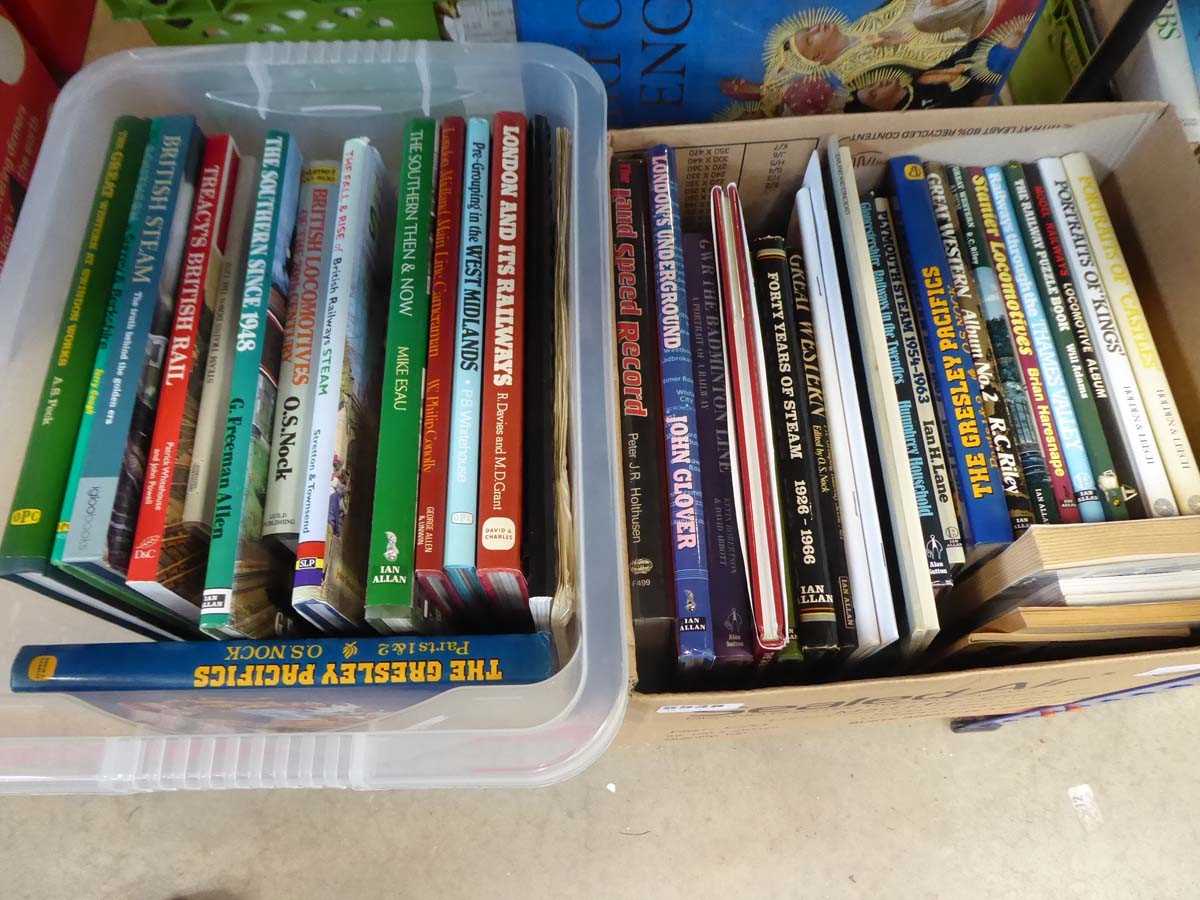 2 boxes of mainly steam and train related books