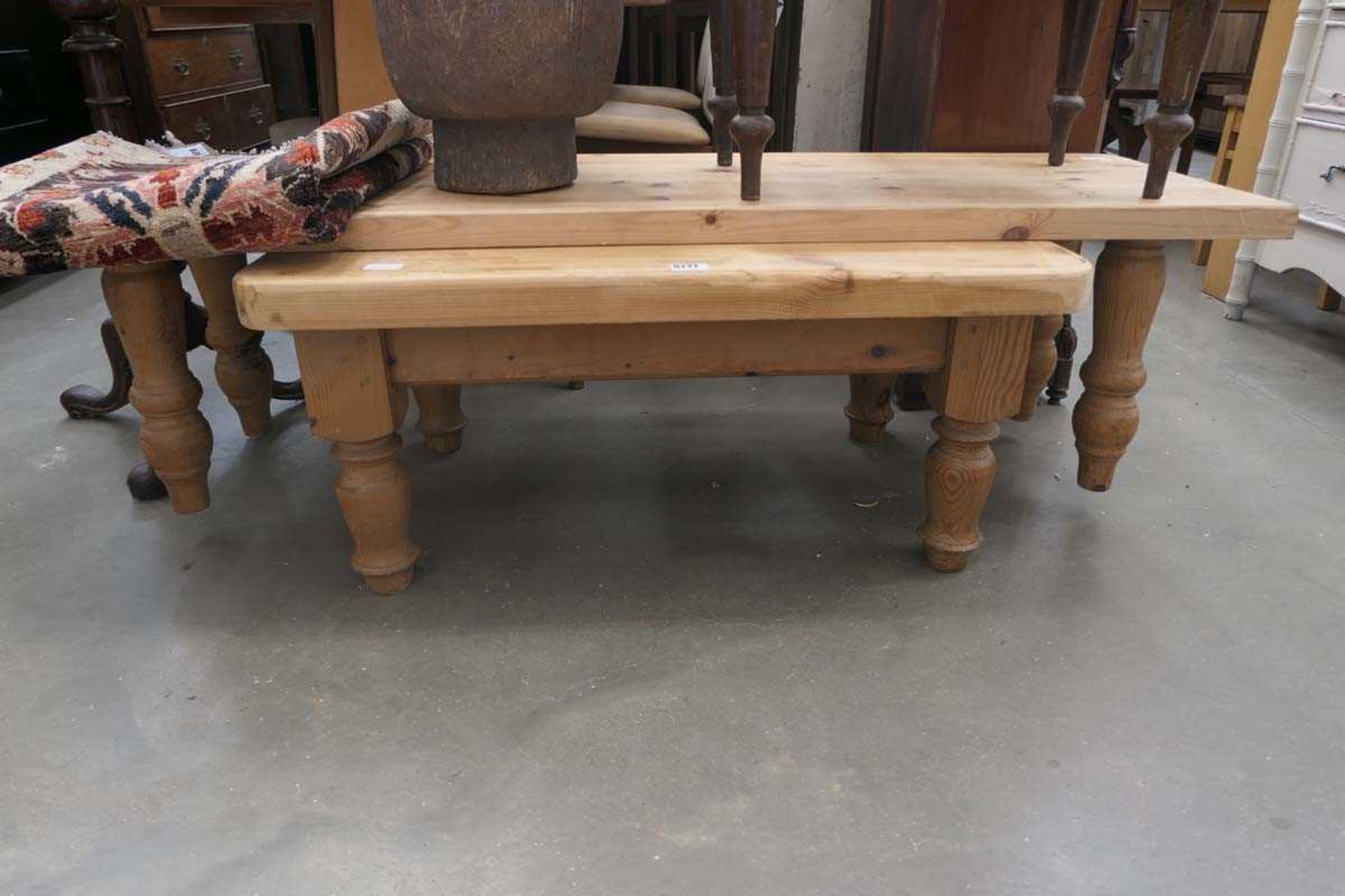 Pair of pine low tables