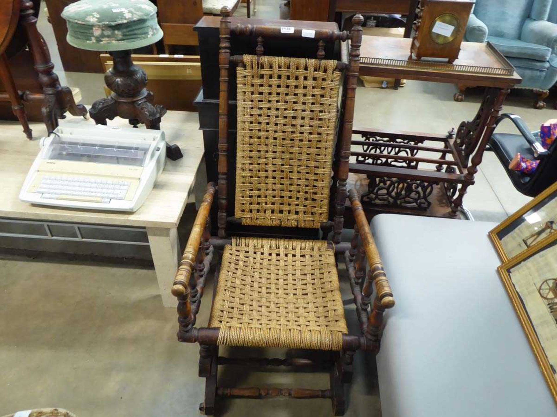 American style bobbin-turned rocking chair