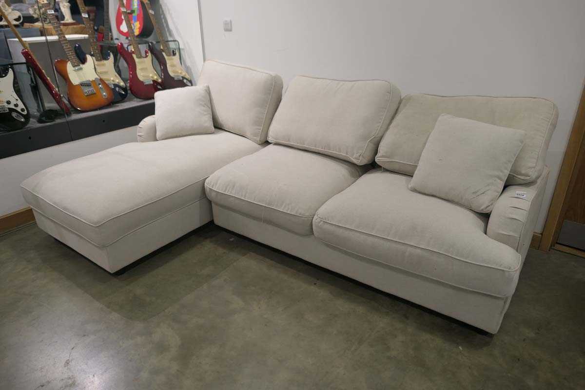 Cream cloth corner sofa