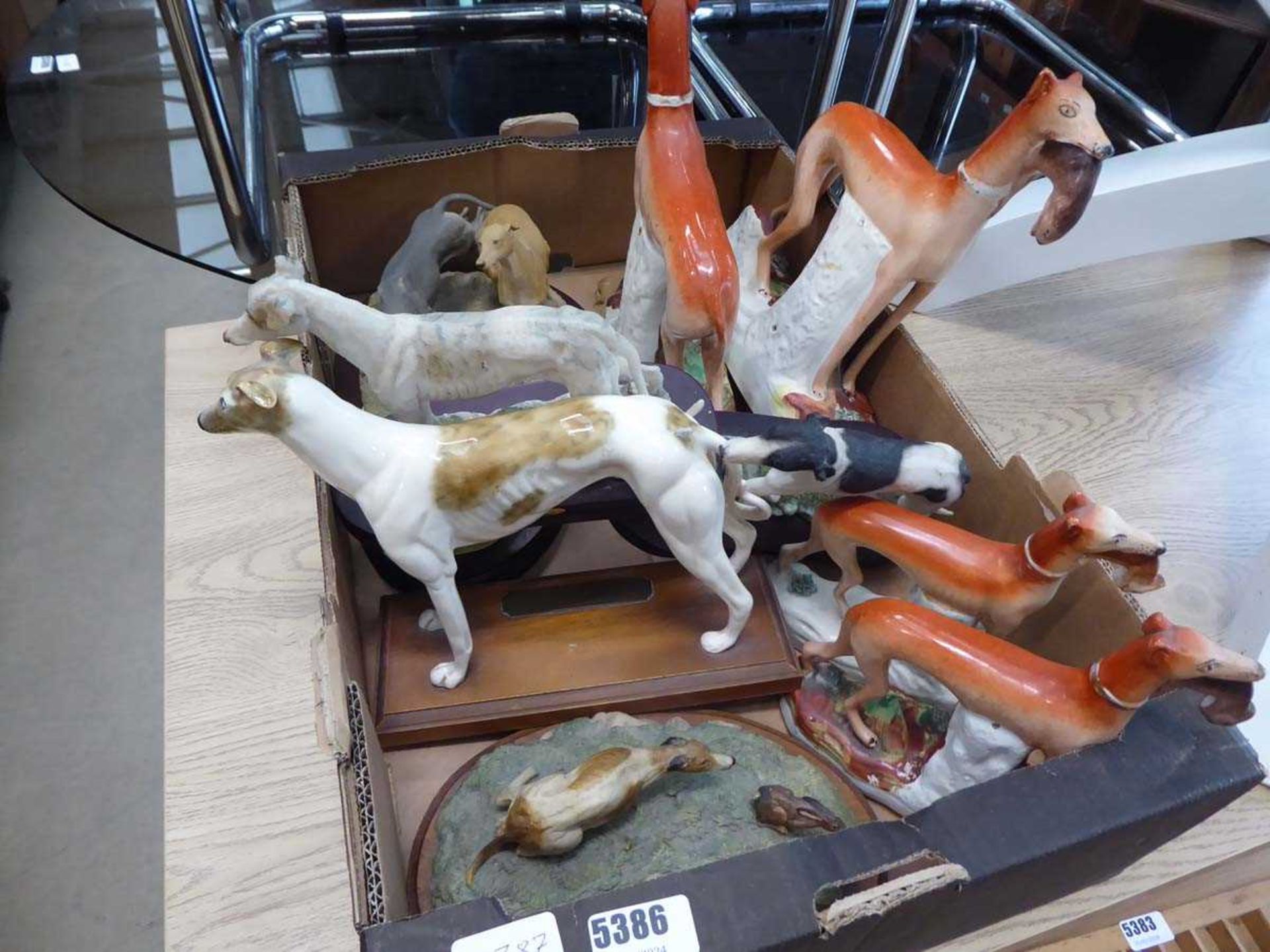 Quantity of whippet figurines
