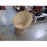 Large wicker tub chair
