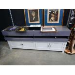 Single grey topped 4 door sideboard