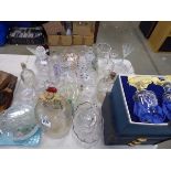 Part tabletop of glassware inc. demijohns, bowls