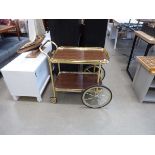 Gold metal framed drinks trolley