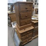 +VAT Two pine 3 drawer bedside cabinets