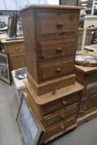 +VAT Two pine 3 drawer bedside cabinets